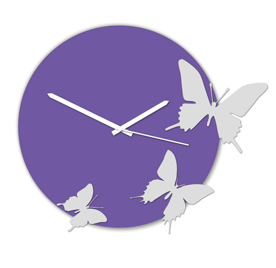 Designové nástěnné hodiny s poletujícími motýlky